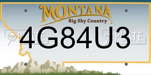 4G84U3 Montana License Plate
