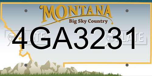 4GA3231 Montana License Plate