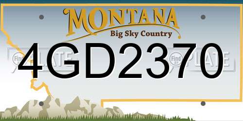 4GD2370 Montana License Plate