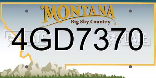 4GD7370 Montana License Plate