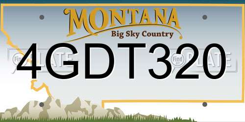 4GDT320 Montana License Plate