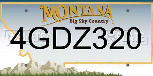 4GDZ320 Montana License Plate