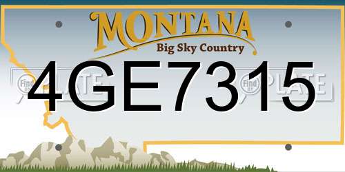 4GE7315 Montana License Plate