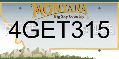 4GET315 Montana License Plate