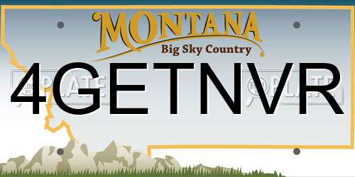 4GETNVR Montana License Plate