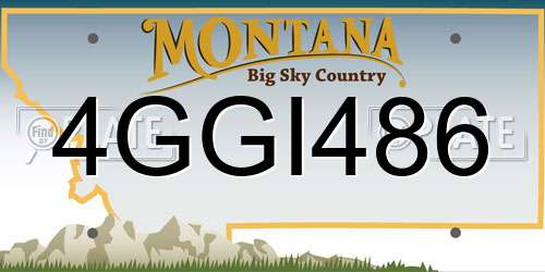 4GGI486 Montana License Plate