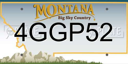 4GGP52 Montana License Plate