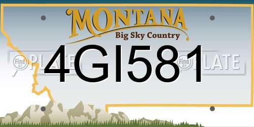 4GI581 Montana License Plate