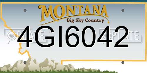 4GI6042 Montana License Plate