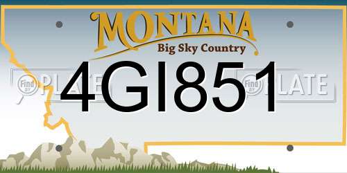 4GI851 Montana License Plate