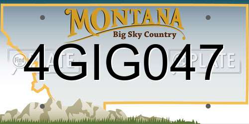 4GIG047 Montana License Plate