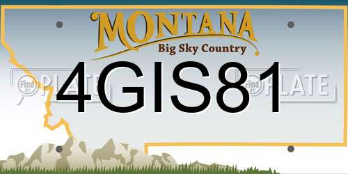4GIS81 Montana License Plate