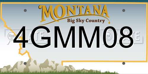 4GMM08 Montana License Plate