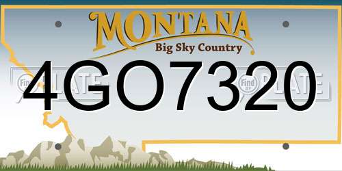 4GO7320 Montana License Plate