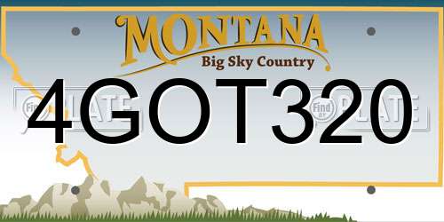 4GOT320 Montana License Plate