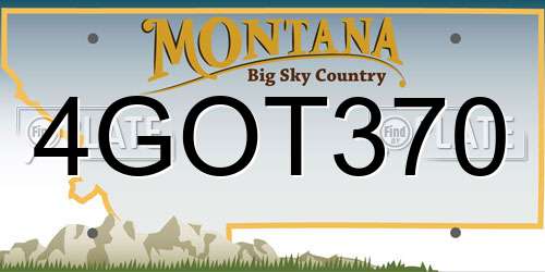 4GOT370 Montana License Plate