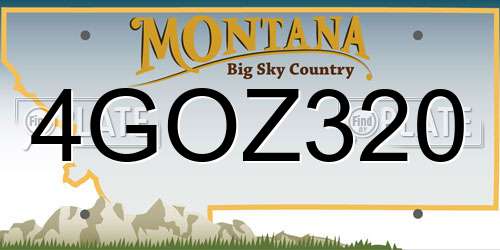 4GOZ320 Montana License Plate