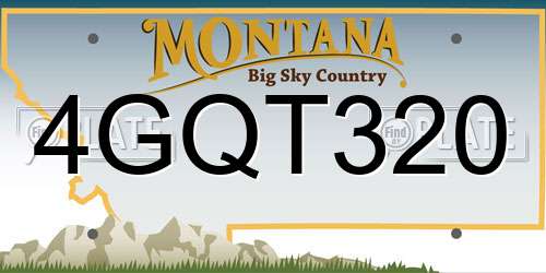 4GQT320 Montana License Plate