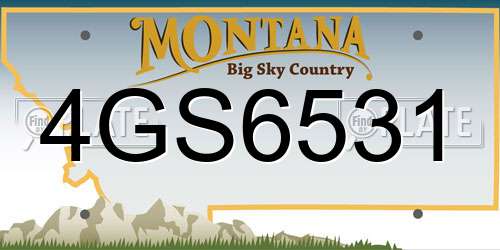 4GS6531 Montana License Plate