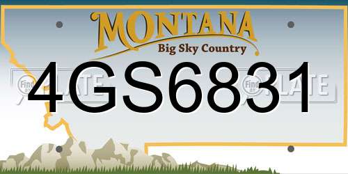 4GS6831 Montana License Plate