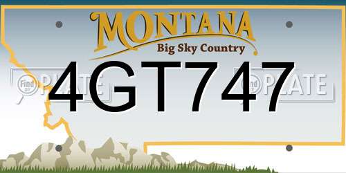 4GT747 Montana License Plate