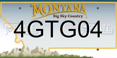 4GTG04 Montana License Plate