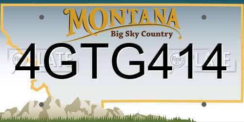 4GTG414 Montana License Plate