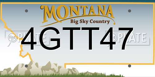 4GTT47 Montana License Plate