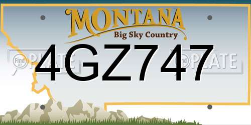 4GZ747 Montana License Plate