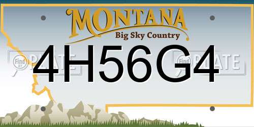 4H56G4 Montana License Plate