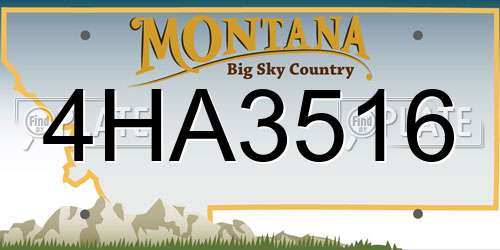 4HA3516 Montana License Plate