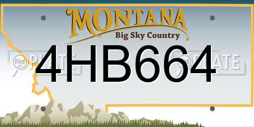 4HB664 Montana License Plate