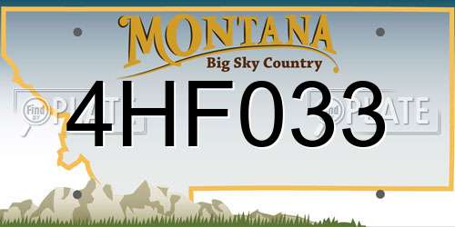 4HF033 Montana License Plate