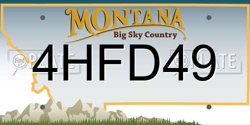 4HFD49 Montana License Plate