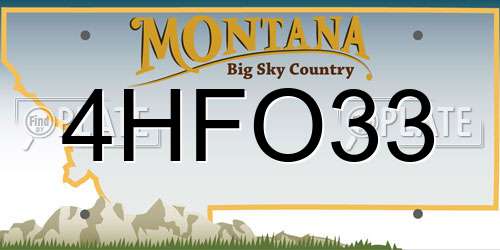 4HFO33 Montana License Plate