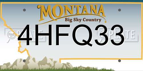 4HFQ33 Montana License Plate
