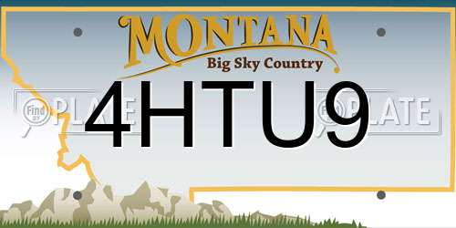 4HTU9 Montana License Plate