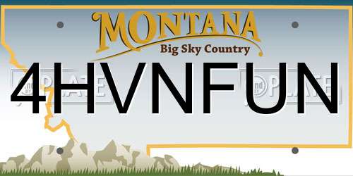4HVNFUN Montana License Plate