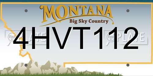 4HVT112 Montana License Plate