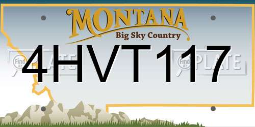 4HVT117 Montana License Plate