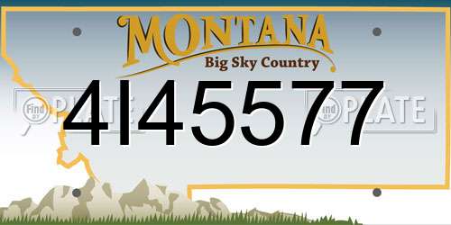 4I45577 Montana License Plate