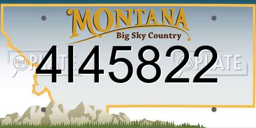 4I45822 Montana License Plate