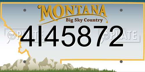 4I45872 Montana License Plate