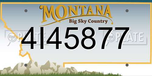 4I45877 Montana License Plate