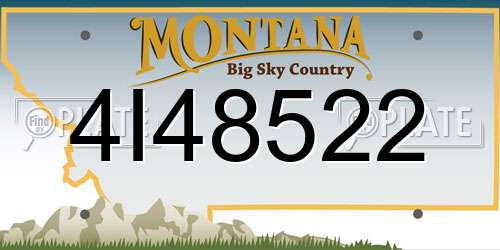 4I48522 Montana License Plate