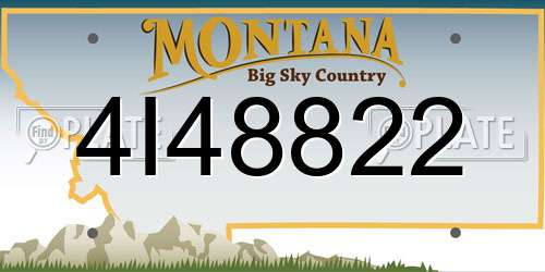 4I48822 Montana License Plate