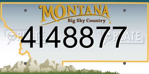 4I48877 Montana License Plate