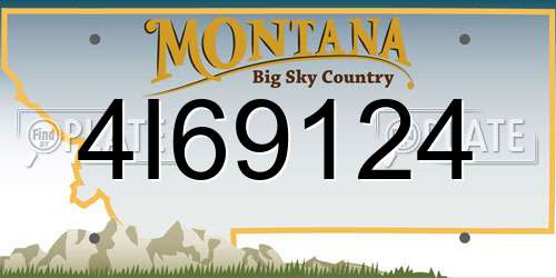 4I69124 Montana License Plate