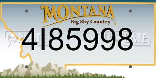 4I85998 Montana License Plate