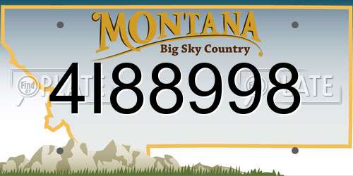 4I88998 Montana License Plate